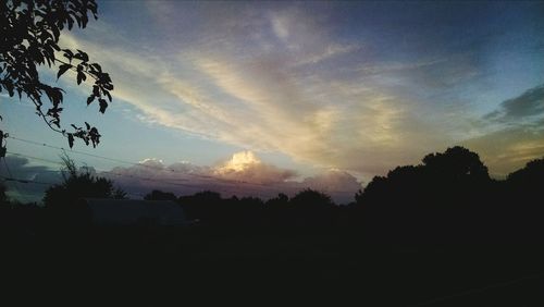 Silhouette of trees against sky at sunset