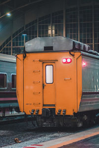 Train at railroad station platform