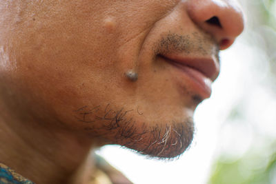 Cropped image of man with stubble