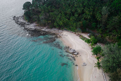 High angle view of sea shore