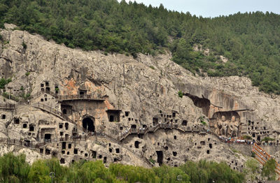 Buildings on mountain