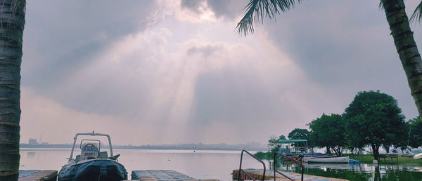 Panoramic view of river against sky