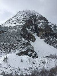 Snow covered mountain against sky