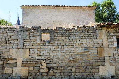 Brick wall against sky