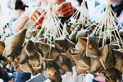 Group of tainan food tied in dry leaves