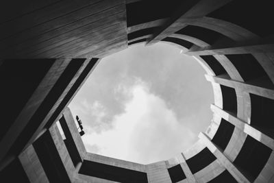 Low angle view of modern building against sky