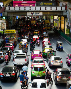 View of traffic on road