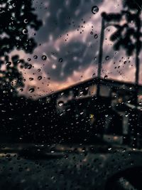 Close-up of water drops on window