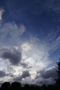 Low angle view of cloudy sky