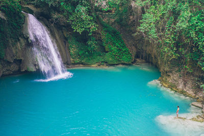 Scenic view of waterfall