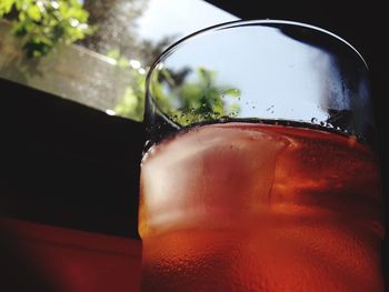 Close-up of red glass