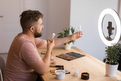 Man using mobile phone