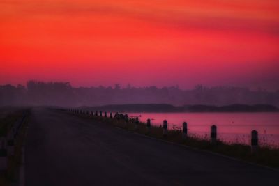 Road against sky during sunset