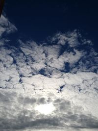 Low angle view of clouds in sky