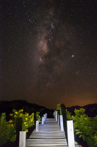 Scenic view of star field against sky at night