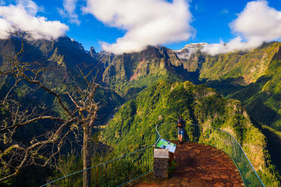 Panoramic view of mountains against sky