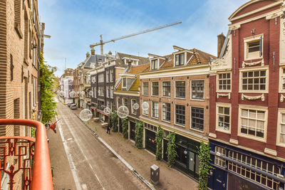 High angle view of buildings in city