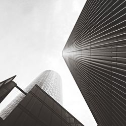 Low angle view of buildings against clear sky