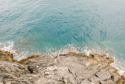 High angle view of sea shore