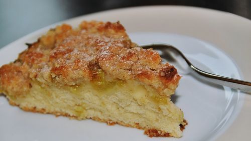 Close-up of cake served in plate