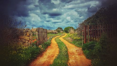 Panoramic view of field against sky
