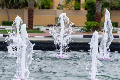 Close-up of splashing water fountain