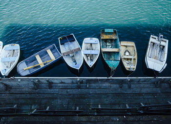 High angle view of pier by sea