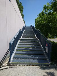 Low angle view of staircase against sky