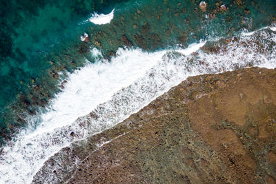 High angle view of sea shore