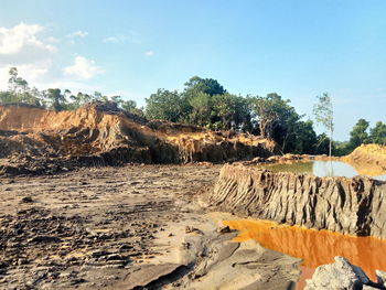 Scenic view of land against sky