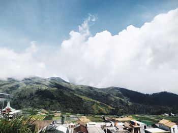 Scenic view of mountains against sky