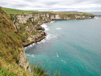 High angle view of sea against sky