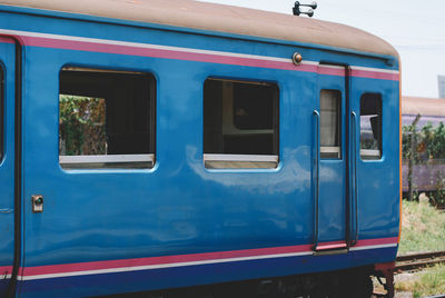 Close-up of train window