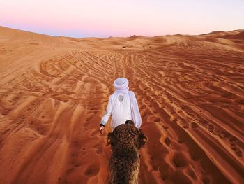 Rear view of a desert