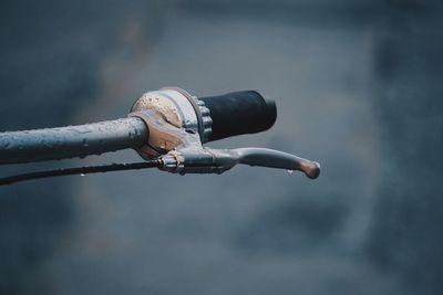 Close-up of bicycle on street