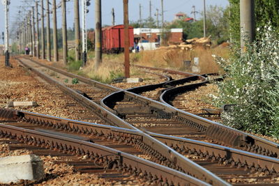 Empty railroad track against sky