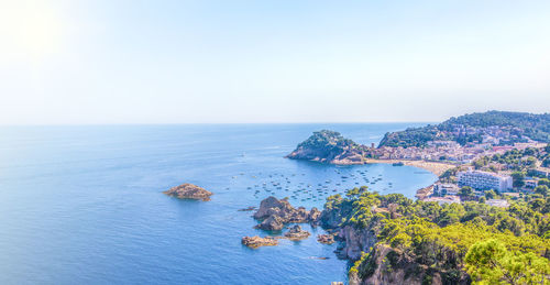 Aerial view of tosa de mar, icosta brava, spain