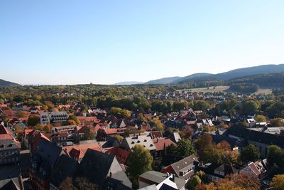 High angle shot of townscape