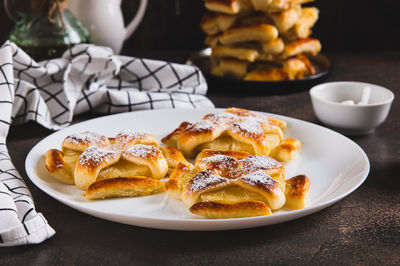 Close-up of food in plate on table