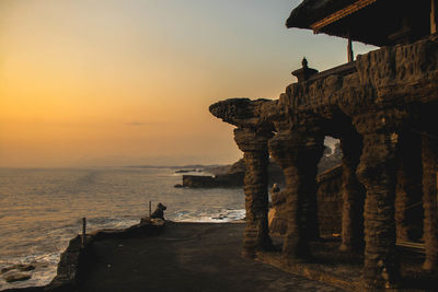 Scenic view of sea during sunset