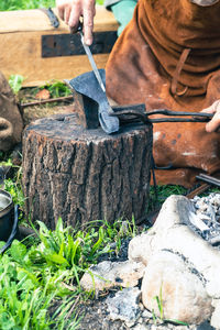 Man working on wood