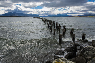 Puerto natales pier, patagonia, chile, south america