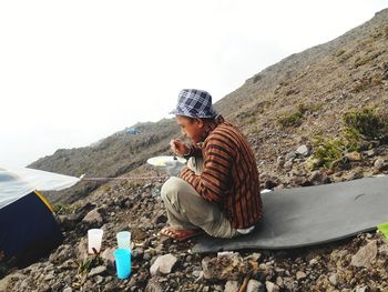 Lunch in the marapi mountain