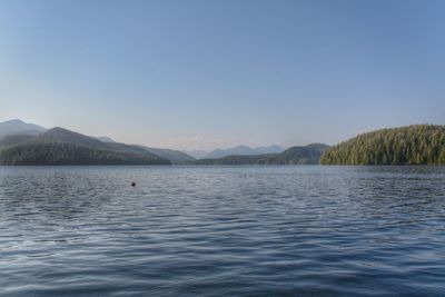 Scenic view of lake against clear sky