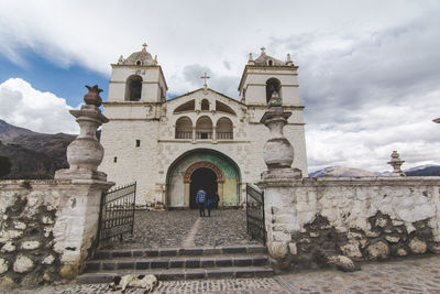 Low angle view of church against sky