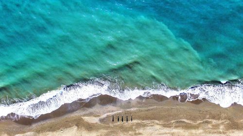 High angle view of beach