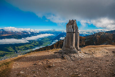 Scenic view of mountain against sky