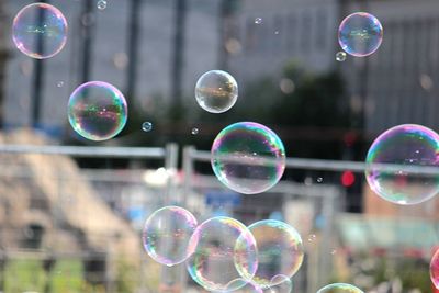 Bubbles against blurred background