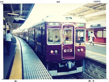 Train at railroad station platform