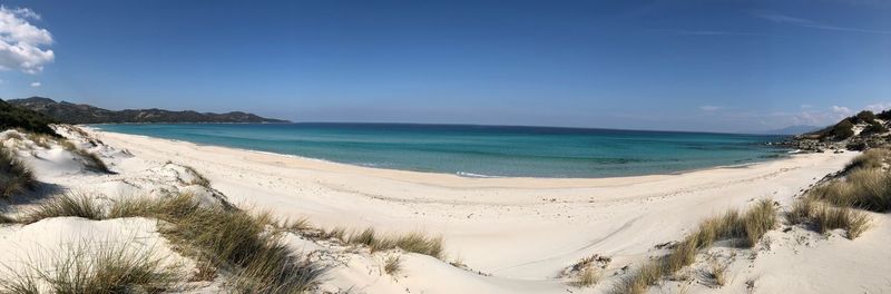 Scenic view of beach against sky